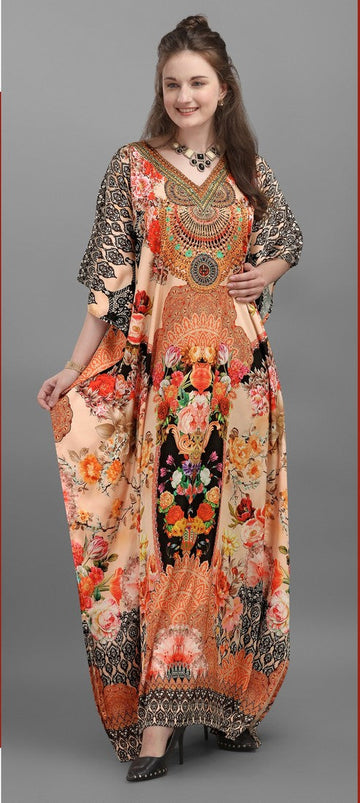 Amazing Peach Color Satin Fabric Indowestern
