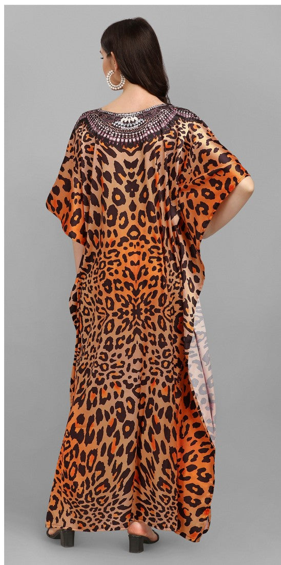 Superb Brown Color Satin Fabric Indowestern