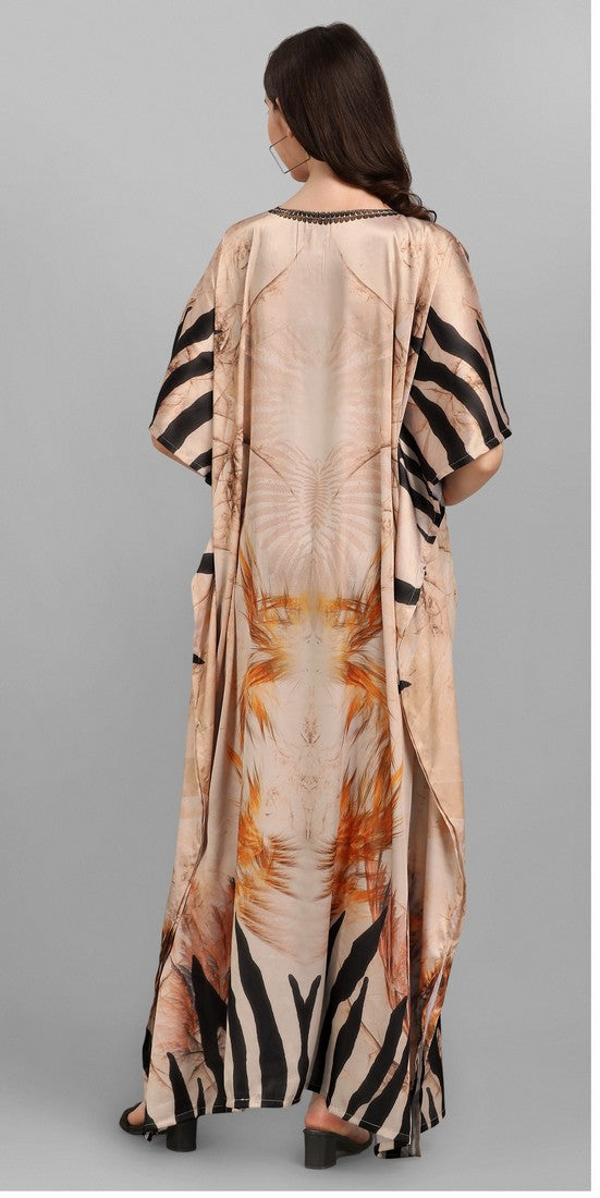 Superb Brown Color Satin Fabric Indowestern