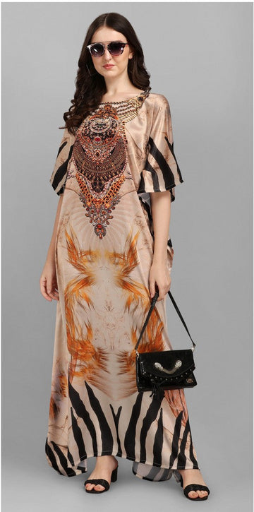 Superb Brown Color Satin Fabric Indowestern