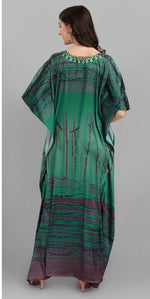 Superb Green Color Satin Fabric Indowestern