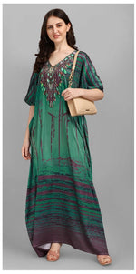 Superb Green Color Satin Fabric Indowestern