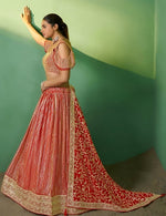 Superb Red Color Georgette Fabric Party Wear Lehenga
