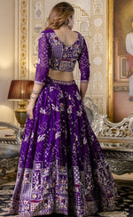 Superb Purple Color Blooming Fabric Party Wear Lehenga