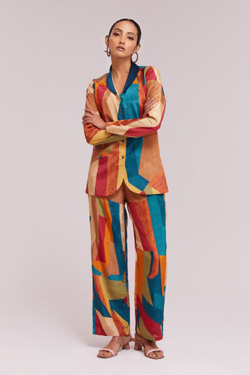 Amazing Multi Color Crepe Fabric Cord Set