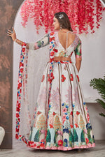 Striking Cream Color Silk  Fabric Party Wear Lehenga