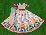 Striking Cream Color Silk  Fabric Party Wear Lehenga