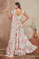 Striking Cream Color Georgette Fabric Party Wear Lehenga