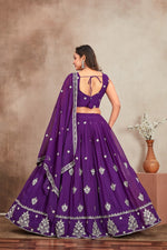 Striking Purple  Color Georgette Fabric Party Wear Lehenga