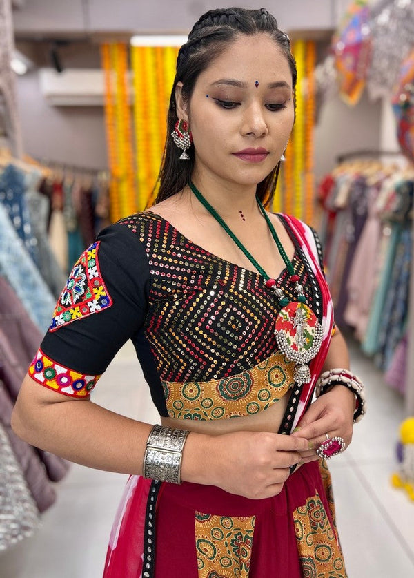 Amazing Maroon Color Muslin Fabric Party Wear Lehenga