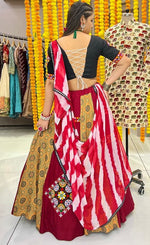 Amazing Maroon Color Muslin Fabric Party Wear Lehenga