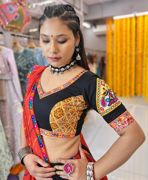Amazing Black  Color Rayon Fabric Party Wear Lehenga