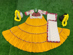 Superb Yellow Color Rayon Fabric Designer Lehenga