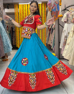 Superb Aqua Color Silk Fabric Designer Lehenga