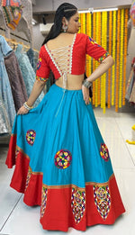 Superb Aqua Color Silk Fabric Designer Lehenga