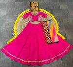 Dazzling Pink Color Rayon Fabric Designer Lehenga