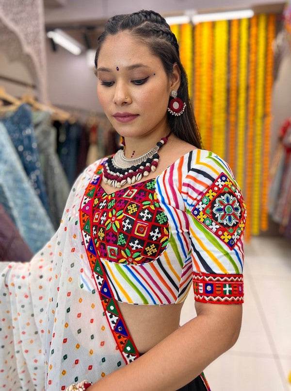 Dazzling Black Color Rayon Fabric Designer Lehenga