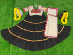 Dazzling Black Color Rayon Fabric Designer Lehenga