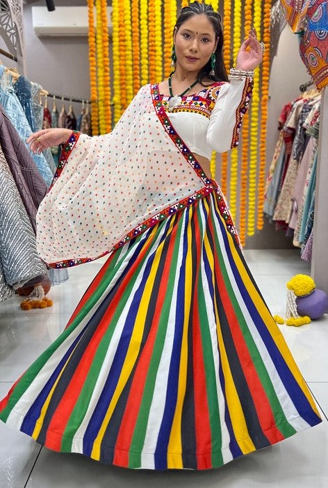 Impressive Multi Color Rayon Fabric Designer Lehenga