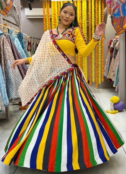 Impressive Multi Color Rayon Fabric Designer Lehenga