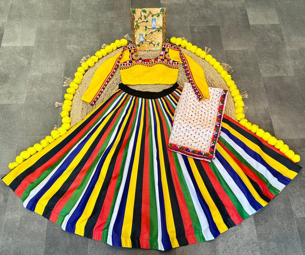 Impressive Multi Color Rayon Fabric Designer Lehenga