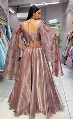 Impressive Peach  Color Jimmy Fabric Designer Lehenga