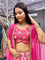 Impressive Pink  Color Silk Fabric Designer Lehenga