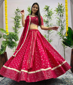 Dazzling Magenta Color Georgette  Fabric Party Wear Lehenga