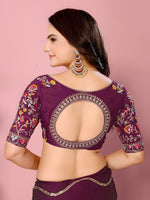 Graceful Wine Color Silk Fabric Designer Saree