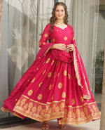 Dazzling Pink Color Georgette Fabric Gown