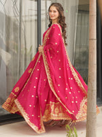 Dazzling Pink Color Georgette Fabric Gown