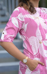Divine Pink Color Cotton Fabric Designer Kurti