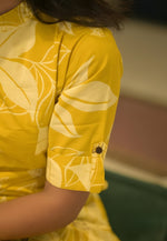 Divine Yellow Color Cotton Fabric Designer Kurti