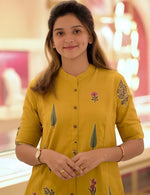 Divine Yellow Color Cotton Fabric Designer Kurti