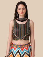 Amazing Multi Color Satin Fabric Designer Lehenga