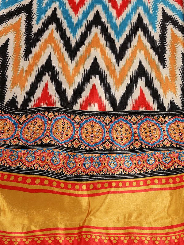 Amazing Multi Color Satin Fabric Designer Lehenga