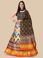 Amazing Multi Color Satin Fabric Designer Lehenga