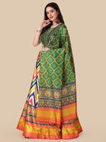 Amazing Multi Color Satin Fabric Designer Lehenga