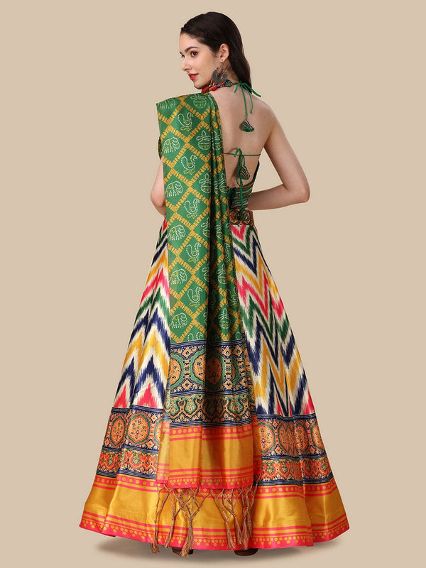 Amazing Multi Color Satin Fabric Designer Lehenga