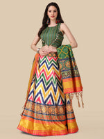 Amazing Multi Color Satin Fabric Designer Lehenga