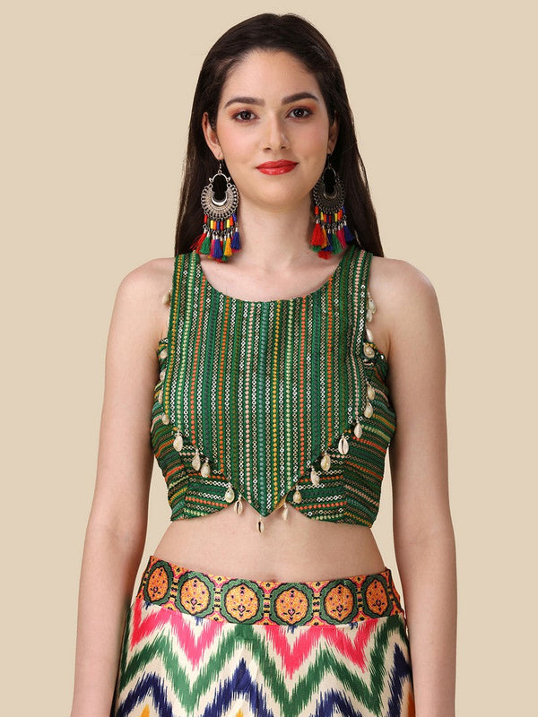 Amazing Multi Color Satin Fabric Designer Lehenga