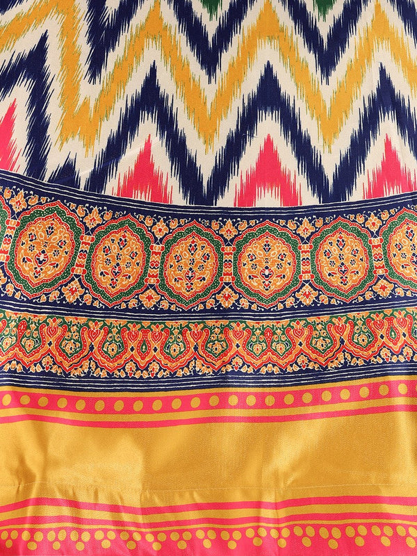 Amazing Multi Color Satin Fabric Designer Lehenga