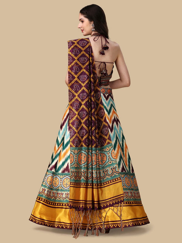Amazing Multi Color Satin Fabric Designer Lehenga