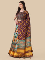 Amazing Multi Color Satin Fabric Designer Lehenga