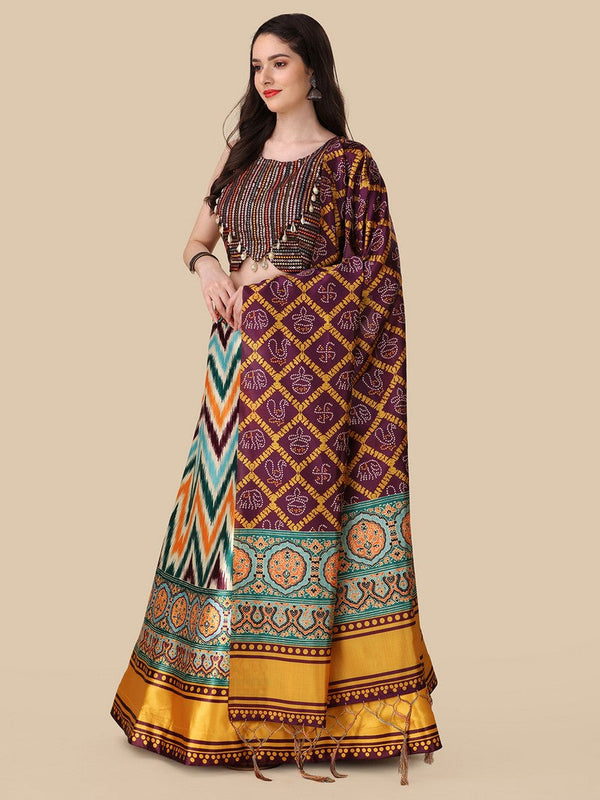 Amazing Multi Color Satin Fabric Designer Lehenga