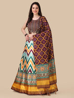 Amazing Multi Color Satin Fabric Designer Lehenga