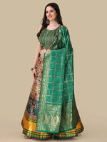 Dazzling Multi Color Satin Fabric Designer Lehenga