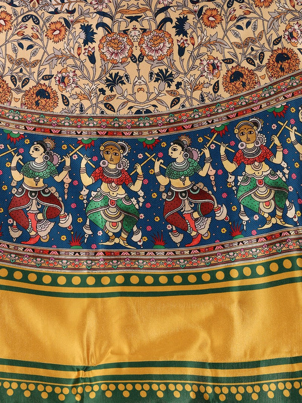 Dazzling Multi Color Satin Fabric Designer Lehenga
