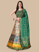 Dazzling Multi Color Satin Fabric Designer Lehenga