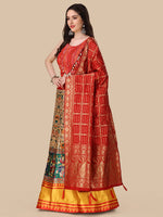 Dazzling Multi Color Satin Fabric Designer Lehenga